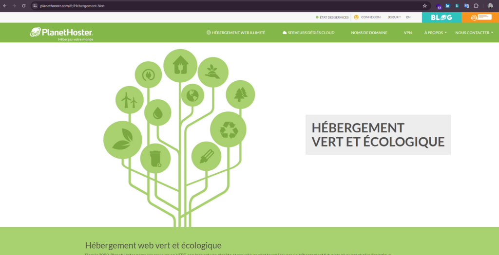 PlanetHoster Hébergement Vert pour un site web éco-responsable