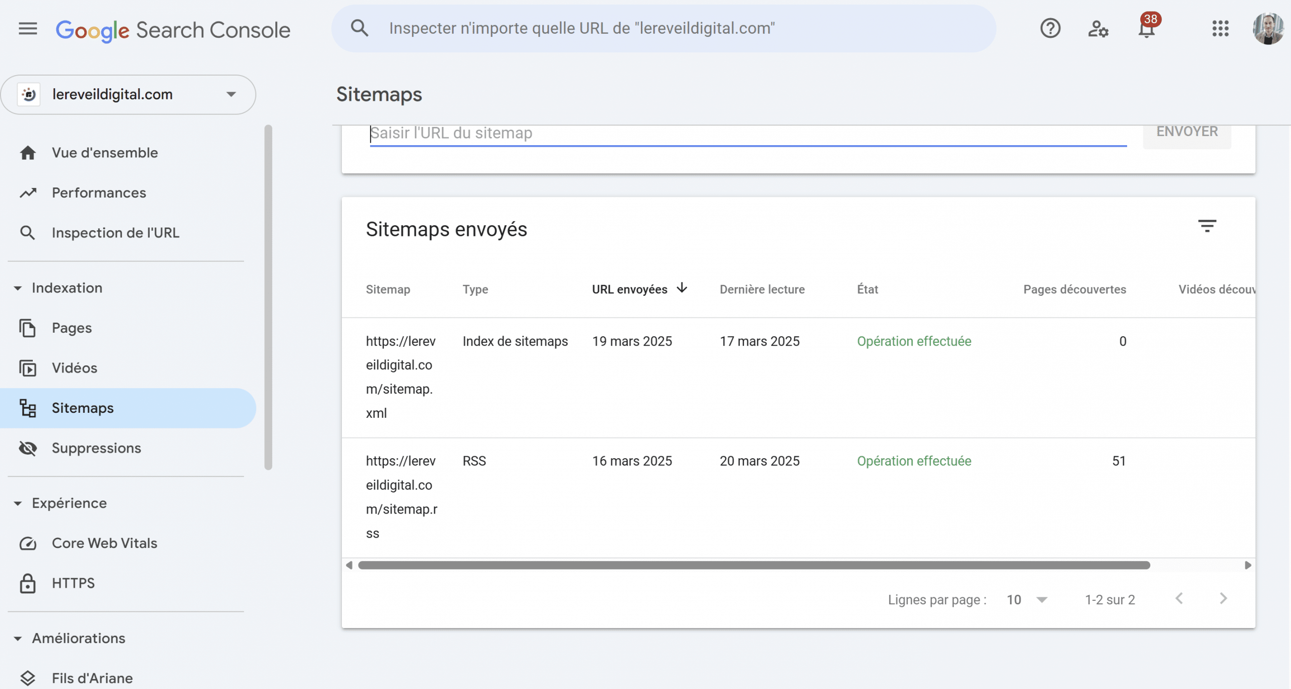 Indexation Google Search Console